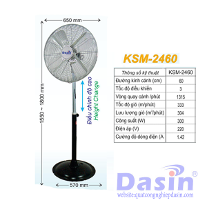 Quạt công nghiệp đứng Dasin KSM-2460